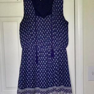 Navy Blue sundress with pattern on the bottom